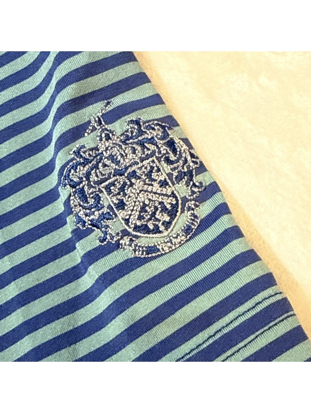 RLX Ralph Lauren Polo Men’s Large Blue Green Striped Performance Stretch Golf